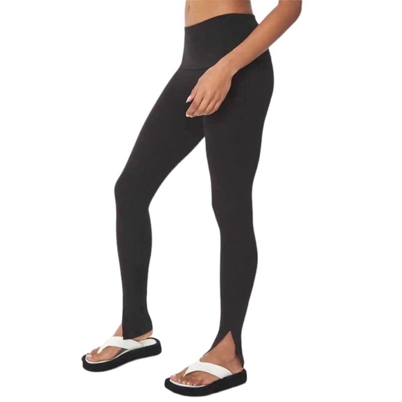 WeWoreWhat Pants - WeWoreWhat FoldOver Slit Legging Cotton Jersey Solid Black Size Large